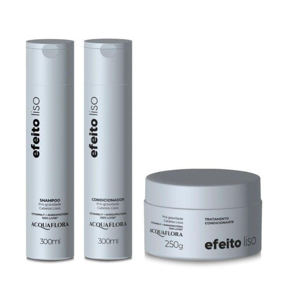 Kit Acquaflora Efeito Liso (Shampoo, Condicionador e Máscara)