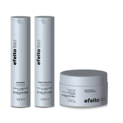 Kit Acquaflora Efeito Liso (Shampoo, Condicionador e Máscara)