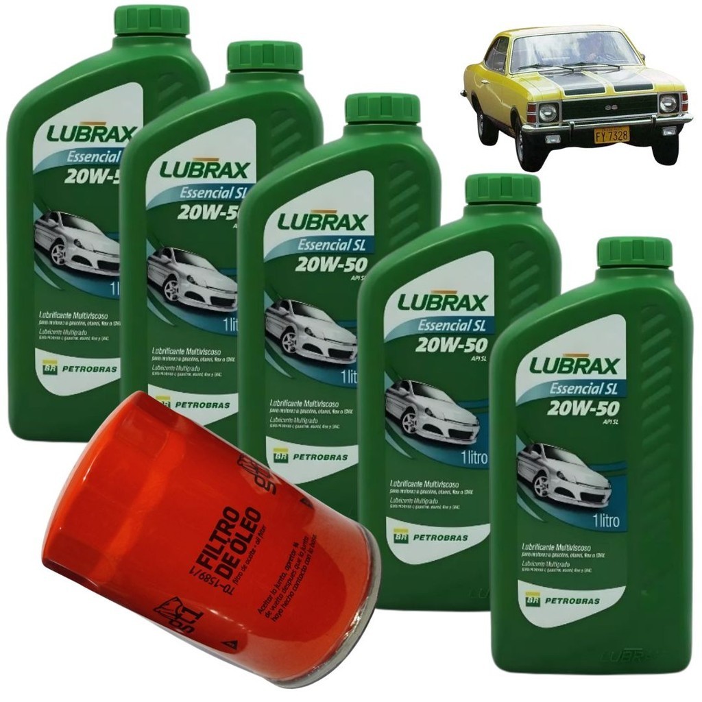 KIT TROCA DE ÓLEO LUBRAX 20W50 + FILTROS OPALA 6CC