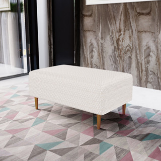 Puff Decorativo Para Sala de Estar Cléo Pés Palito 90 cm W01 Bouclê Cru - Lyam em Oferta na Shopee