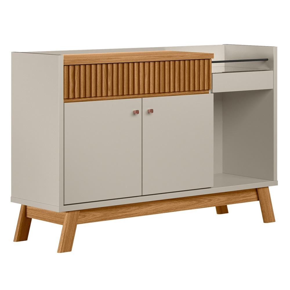 Buffet Aparador Para Sala 2 Portas 1 Gaveta Luke L06 Nature/Off White - Mpozenato - Home & Living