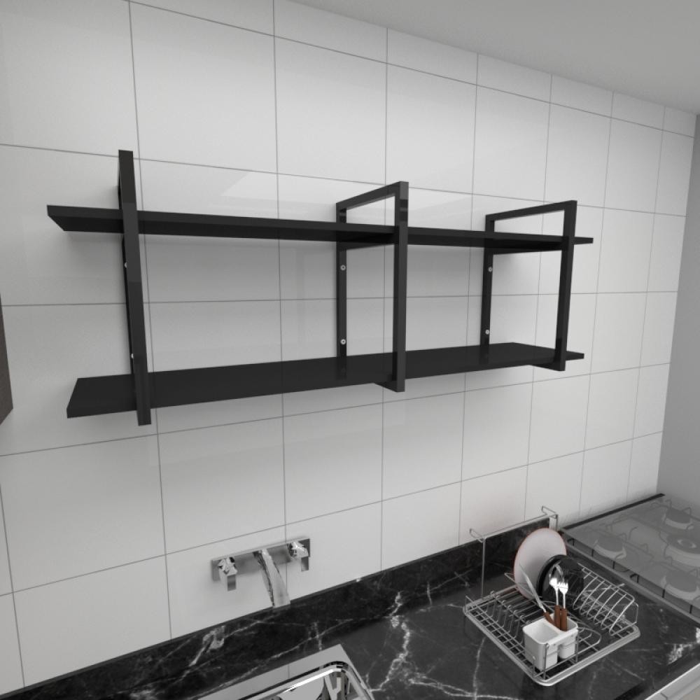 Prateleira industrial cozinha Pratileira Preto E-nichos