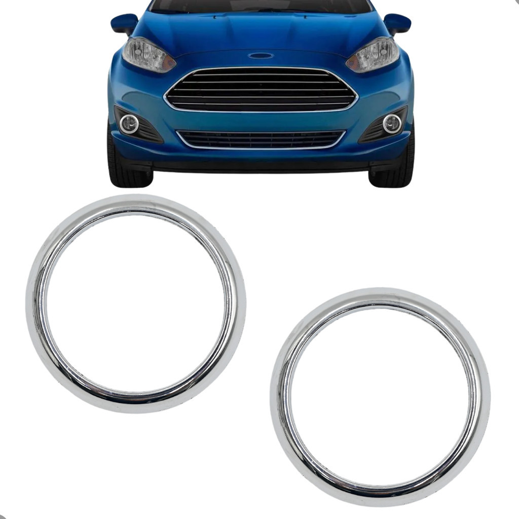 Par Aro Aplique Moldura Milha New Fiesta 2014 2015 2016