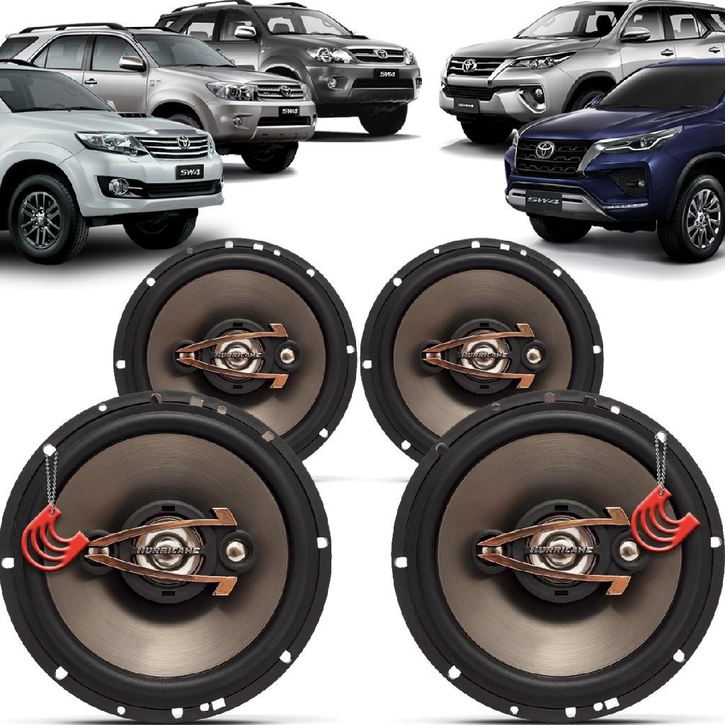 Kit Alto Falantes Dianteiros e Traseiros Toyota Hilux SW4 2006 até 2021 - Hurricane Platino 640w