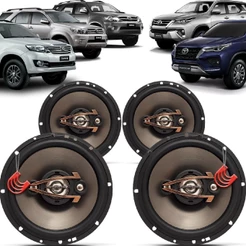 Kit Alto Falantes Dianteiros e Traseiros Toyota Hilux SW4 2006 até 2021 - Hurricane Platino 640w