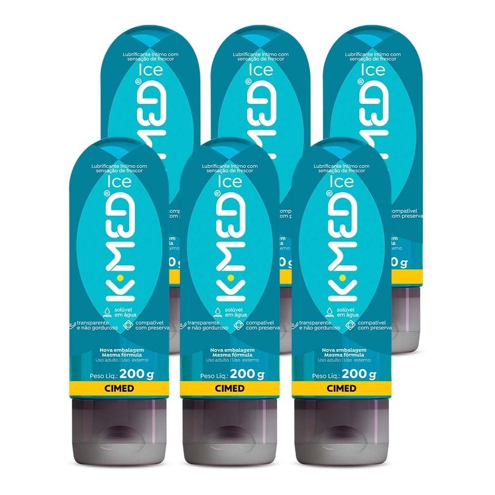 Kit 6 Unidades Lubrificante Íntimo K-med Ice 200g em Oferta na Shopee