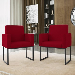 Kit 02 Poltronas com Base de Ferro Preta Reforçada Balaqui em Oferta na Shopee