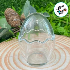 Ovo de Decorativo de Páscoa de Vidro com Tampa - 9cm - 1 unidade - Rizzo