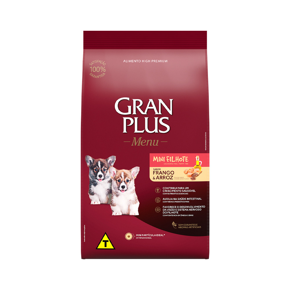 Ração GranPlus Menu Cachorro Filhotes Mini Frango e Arroz 10,1kg