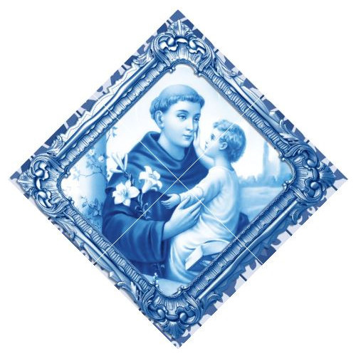 Quadro Imagem Santo Antonio Azulejo Alta Durabilidade 50anos