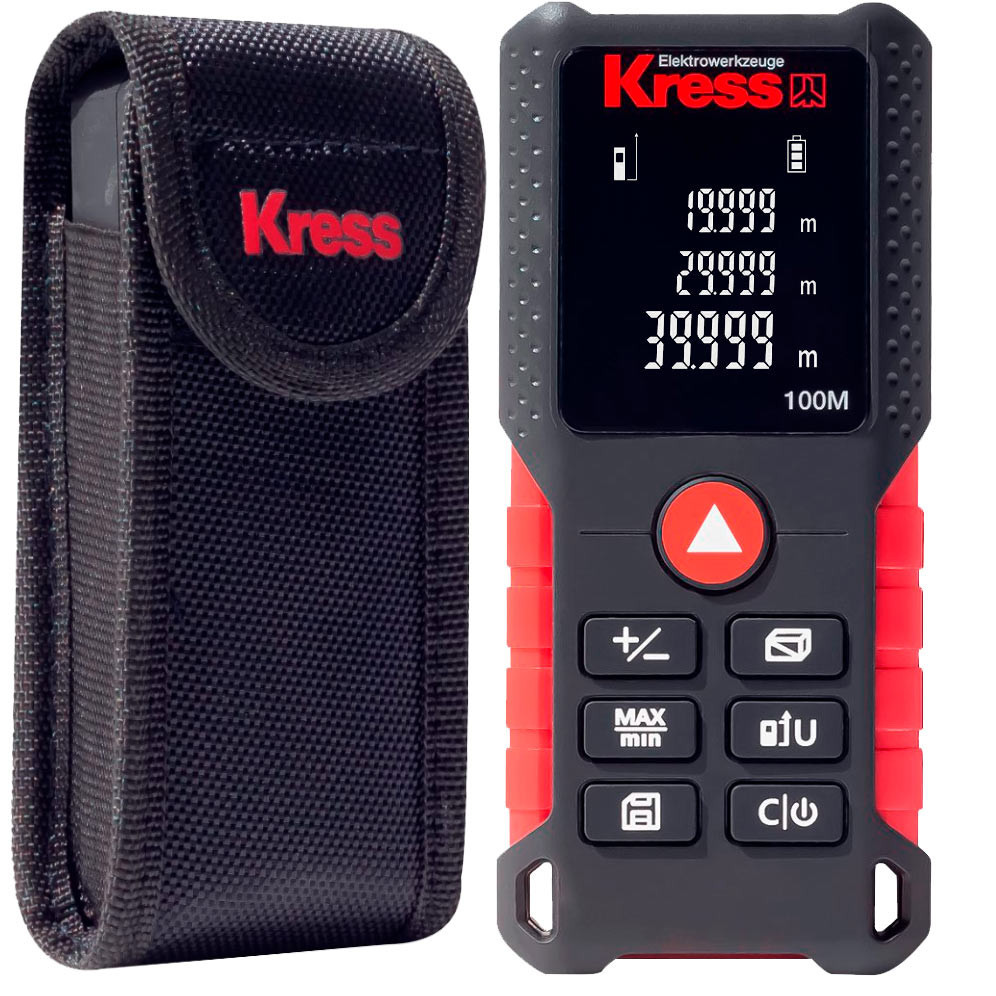 Trena a Laser KRESS KI202 Medidor de Distancia 0,2 a 100m Pilha AAA