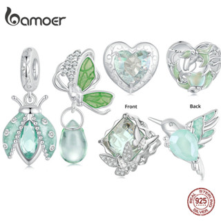 Bamoer 925 Sterling Silver Ladybug & Butterfly hummingbird Pulseira Encantadora De Contas Encaixam Jóias De Bricolagem Original Presente De Encanto