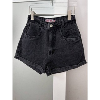 Coolestfeminina 8234 short jeans feminina  Bermuda Feminina preto marmore cinza 8234