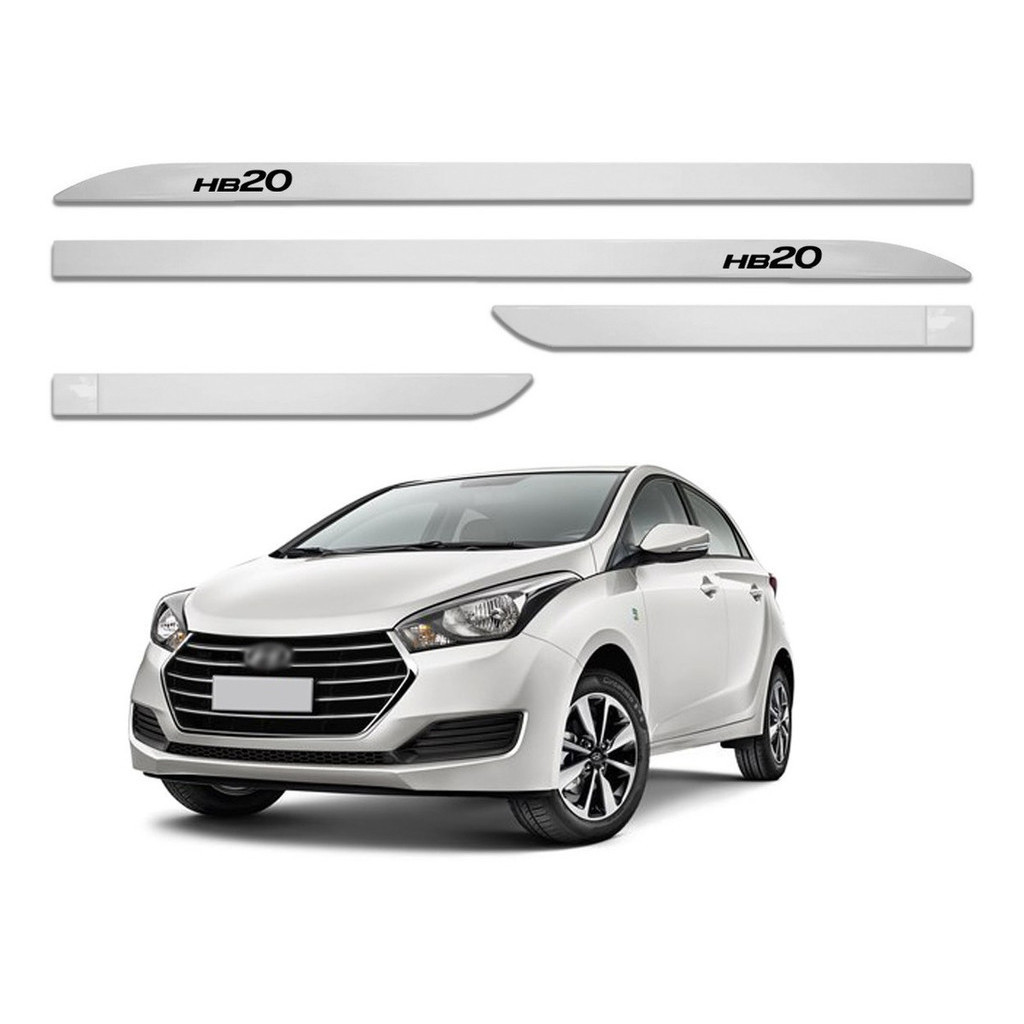 Jogo De Friso Lateral Porta Hb20 Hatch Branco Polar 2017