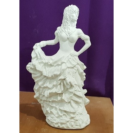 ESCULTURA  IMAGEM POMBA GIRA CIGANA EM GESSO CRU 25 CM