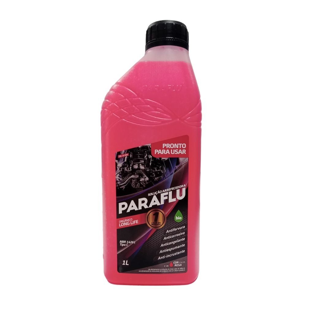 Aditivo para Água do Radiador Paraflu Pronto para Uso Orgânico Long Life Coloração Rosa 1L