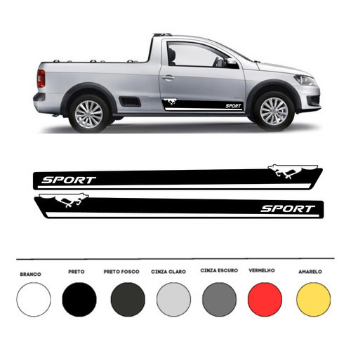 Kit Adesivo Carro Saveiro Faixa Lateral Motorista E Carona