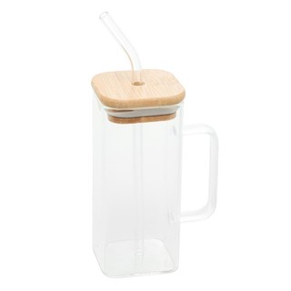 Caneca Wolff de Vidro Borossilicato com Canudo e Tampa 400ml em Oferta na Shopee