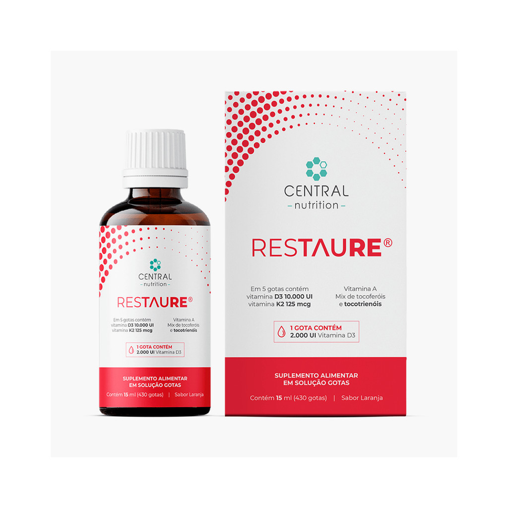 Restaure 15ml 430 gotas Vitaminas A D E e K Central Nutrition