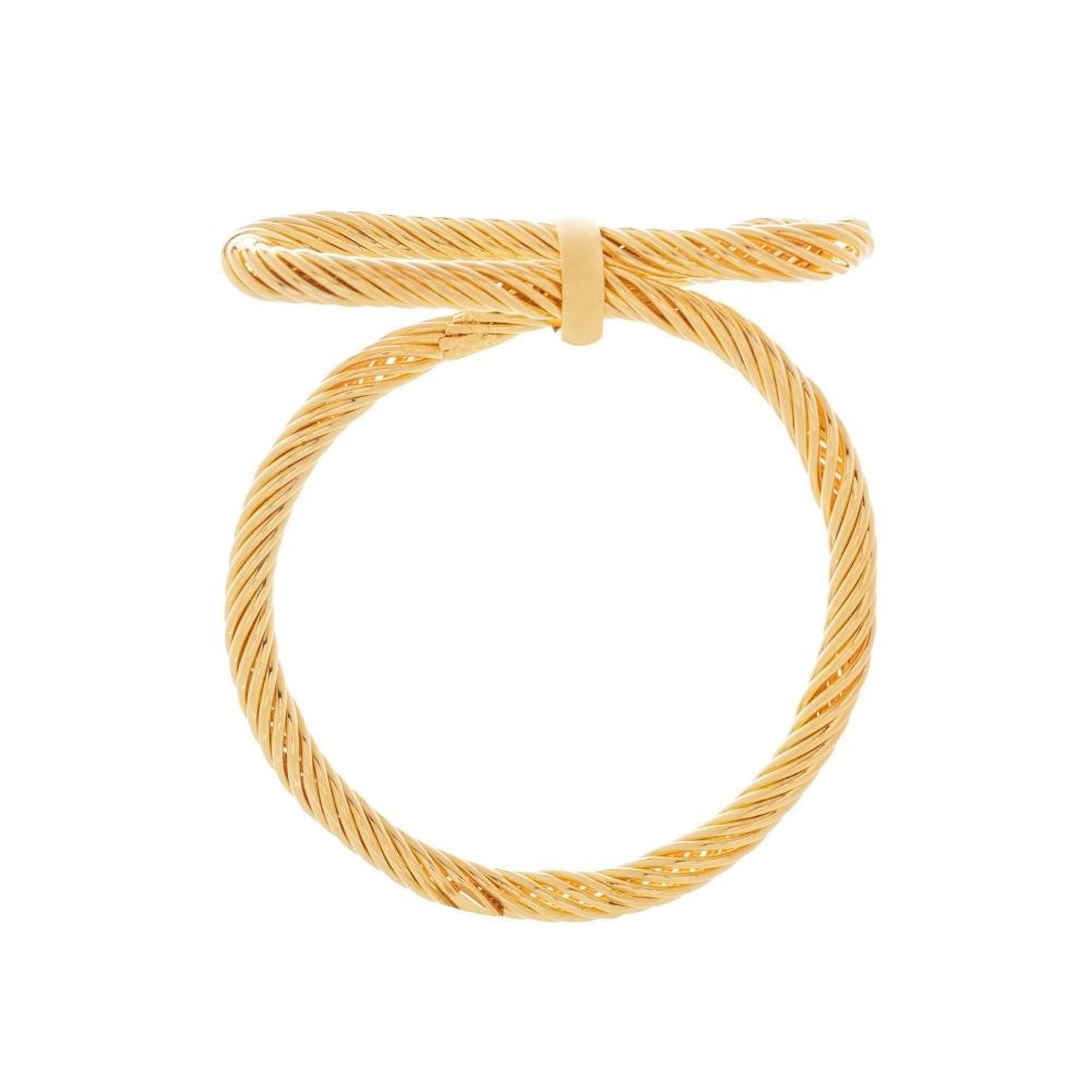 Detalhes do 4 Anéis para Guardanapos Wolff Laço Dourado de Metal 5,5cm