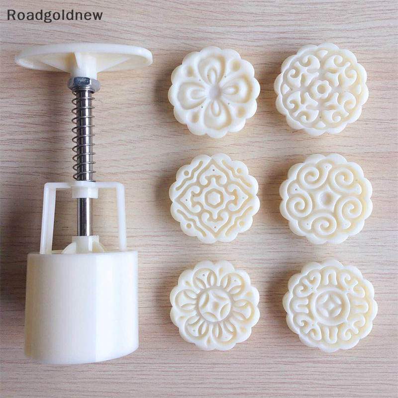 RGN 6pcs/set Molde Para Bolos Mooncake Em Forma De Flor De Pressão Manual NW em Oferta na Shopee