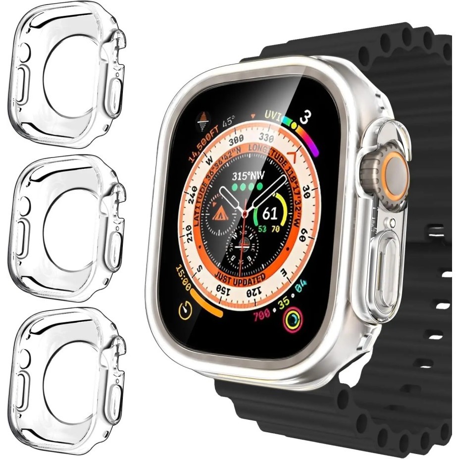 Smartwatch Capa Para Apple Watch 44mm 40mm 41mm 42mm 38mm 45mm 49mm S10 11 42mm 46mm iWatch Protetora Case De Silicone