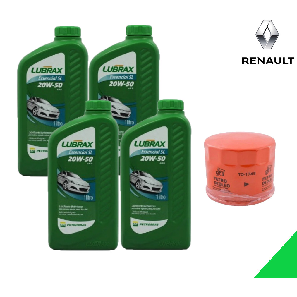 KIT TROCA DE ÓLEO CLIO 1.0 16V 20W50 + FILTRO