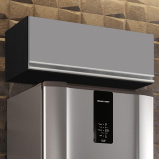 Armário Aéreo de Cozinha Para Geladeira 70cm Texas Preto/Cinza - Lumil Móveis em Oferta na Shopee