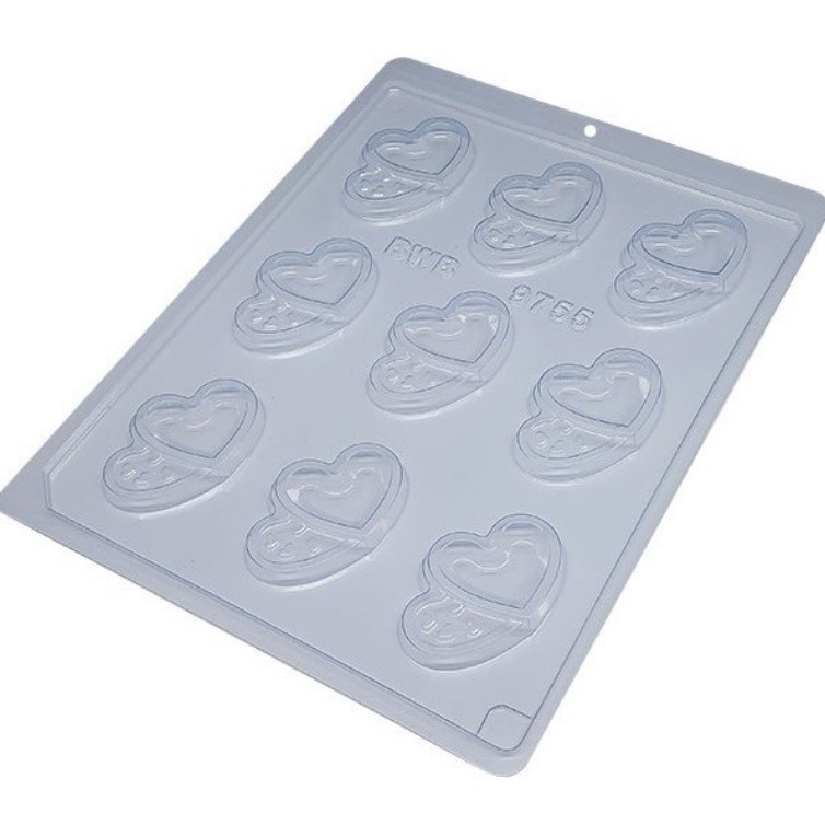 Forma Simples Duplo Coração CÓD9755 - Em Acetato BWB