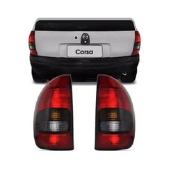 Par Lanterna Corsa Hatch 4 Portas Pick Up 1994 À 1999 Fumê