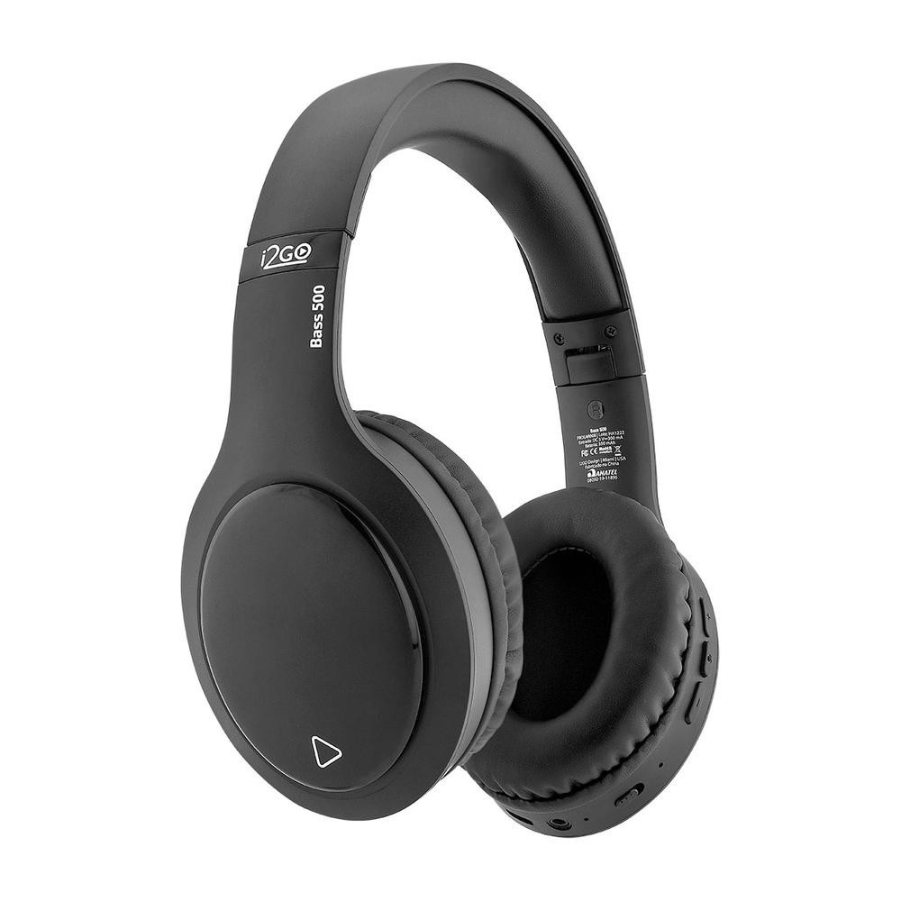 Headphone Bluetooth Bass 500 i2GO Até 30h De Bateria