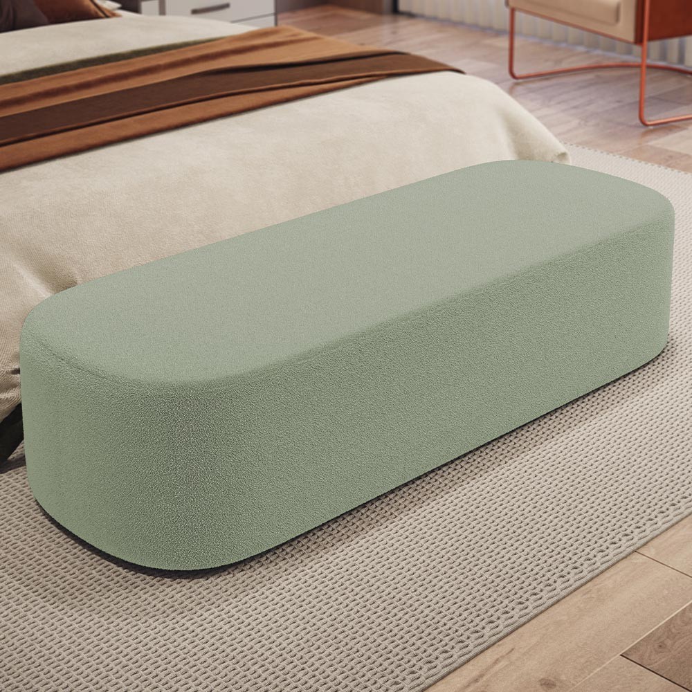 Puff Decorativo Orgânico Para Living Quarto 160cm Doha W01 Bouclê Oliva - Lyam Decor em Oferta na Shopee