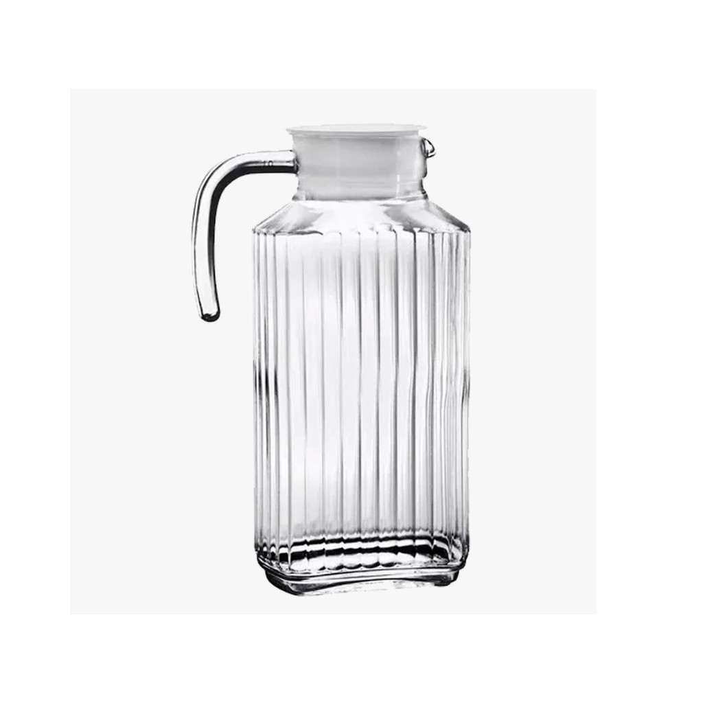 Jarra De Vidro Sucos, Água e Refrigerantes 1,8 L Com Tampa Branca Lanty Ke Home