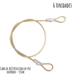 6 Lacres de Malas Dourado em Cabo de Aço Revestido Segurança Ziper Bagagem Bolsa Viagem - Safe travel bag em Oferta na Shopee