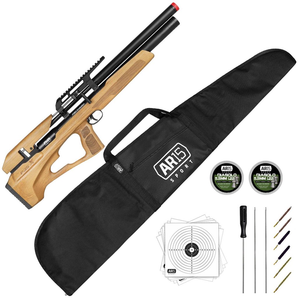 Carabina PCP 5.5 Artemis Fixxar P35X 1000fps + Kit Limpeza