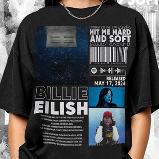 Camiseta Unissex Algodão Album Music Billie Eilish 2024 I ! ref