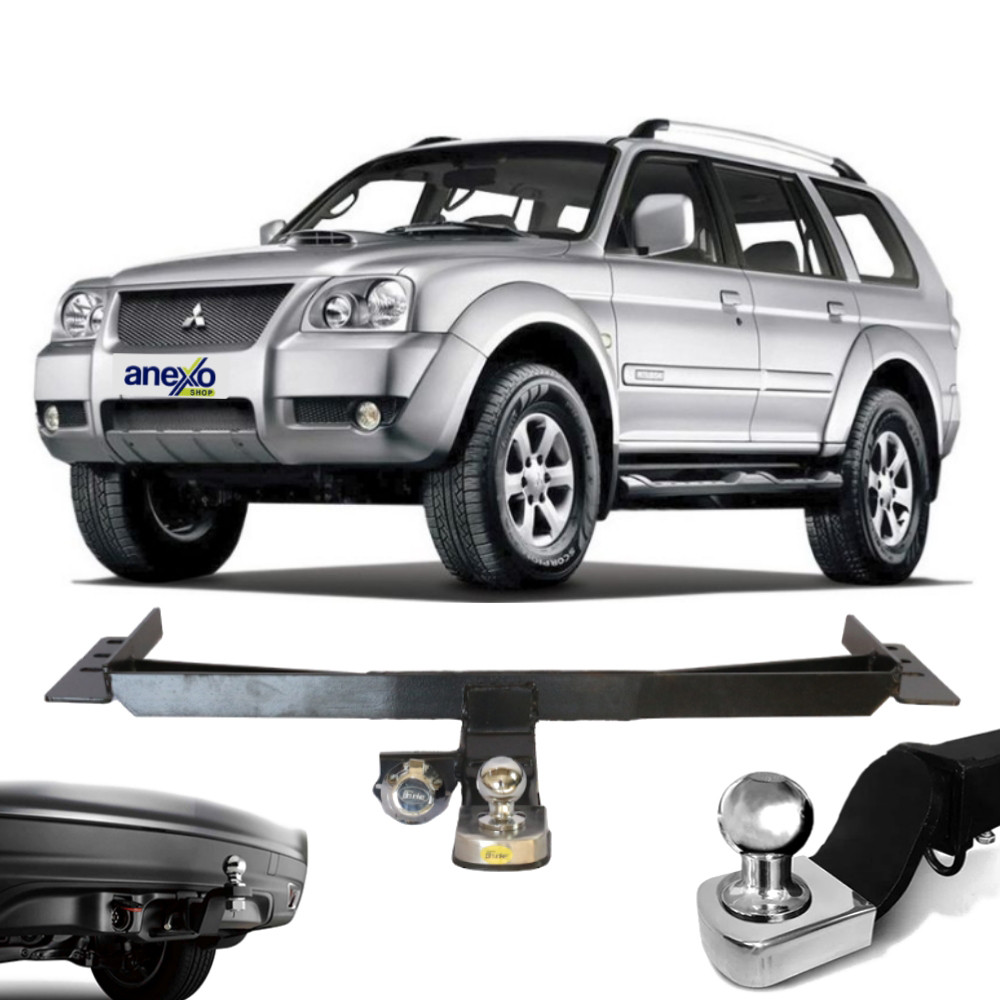 Engate Reboque Mitsubishi Pajero Sport 2004 a 2009 Brucke MI1012 Rabicho Tração 700kg Haste fixa