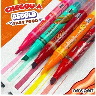 Kit com 5 Marca-Textos Perfumados com Cheirinho de Comida Be Bold Fast Food da Newpen em Oferta na Shopee