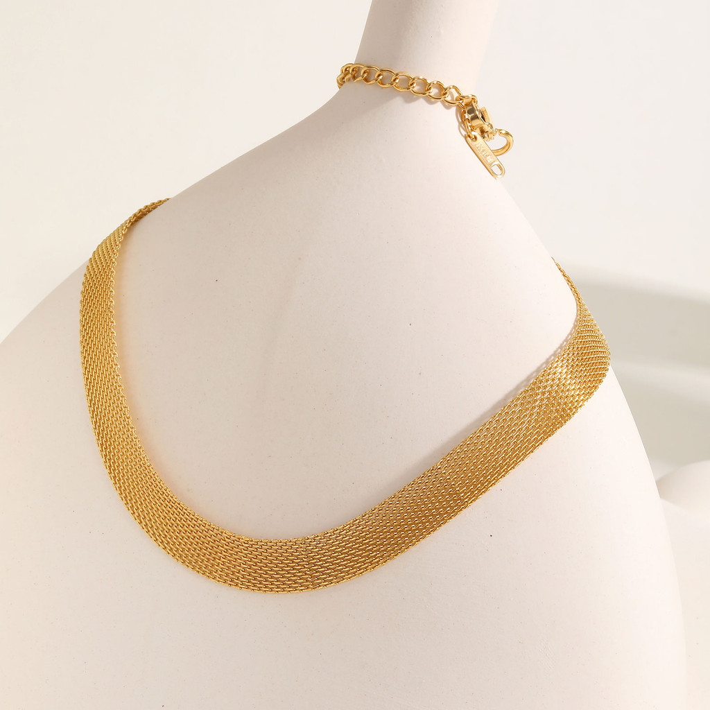 Vnox Malha Link Corrente Colar Pulseira Conjunto Para Mulheres Meninas De Aço Inoxidável À Prova Dwaterproof Água Moda J · foto 2
