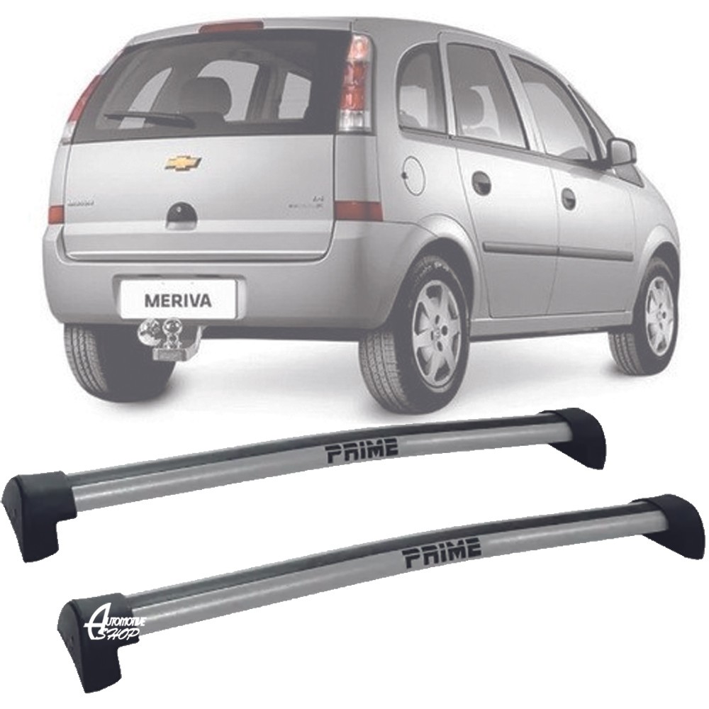 Rack Teto Aluminio Prime GM Meriva 02 até 2012 Prata PR017