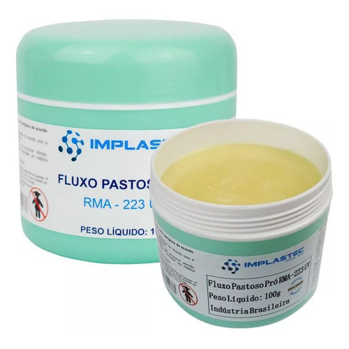 Fluxo Pastoso RMA-223 UV 100g Implastec para Solda BGA SMD Reflow Reparos em Placas Eletrônicas