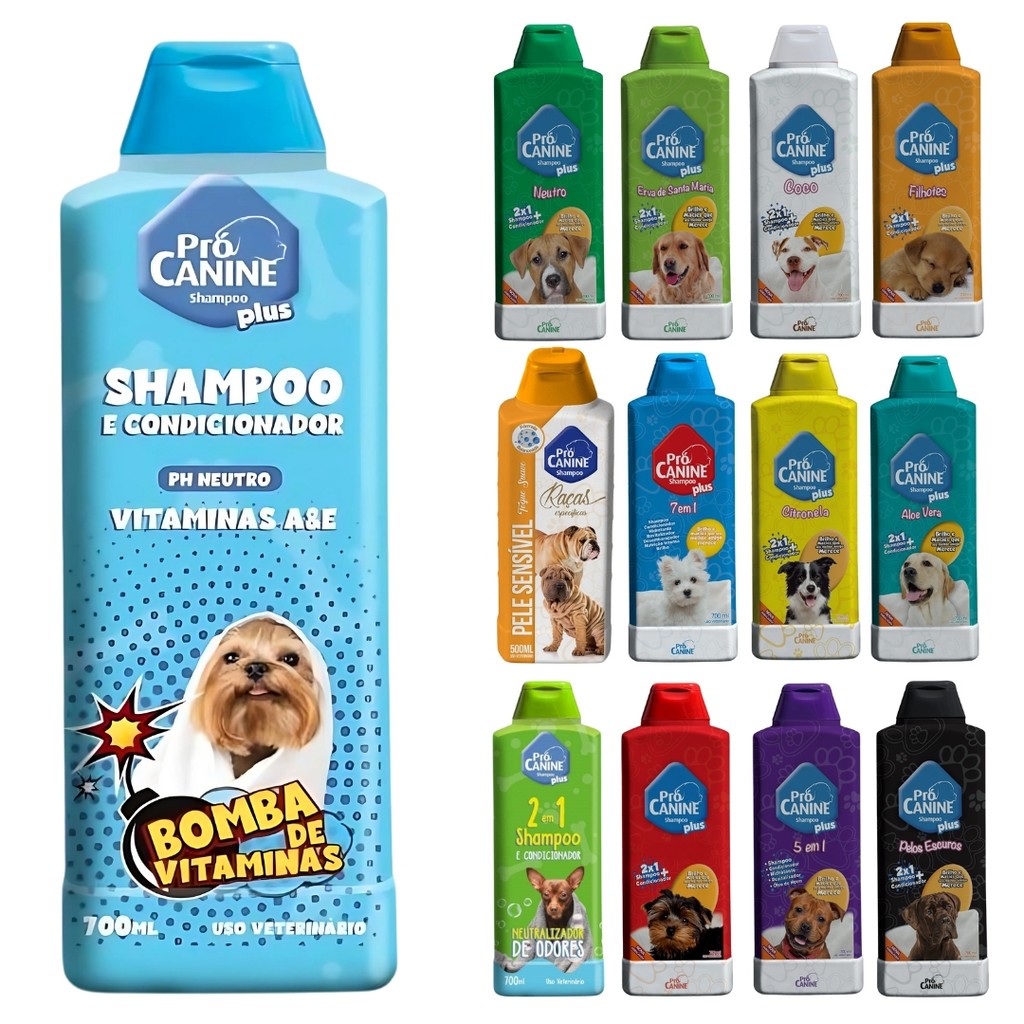 Shampoo e Condicionador Cachorro Cães PróCanine 700ml em Oferta na Shopee