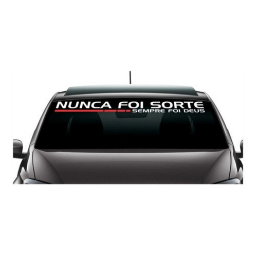 Adesivo De Parabrisa Fé Nunca Foi Sorte Sempre Foi Deus em Oferta na Shopee
