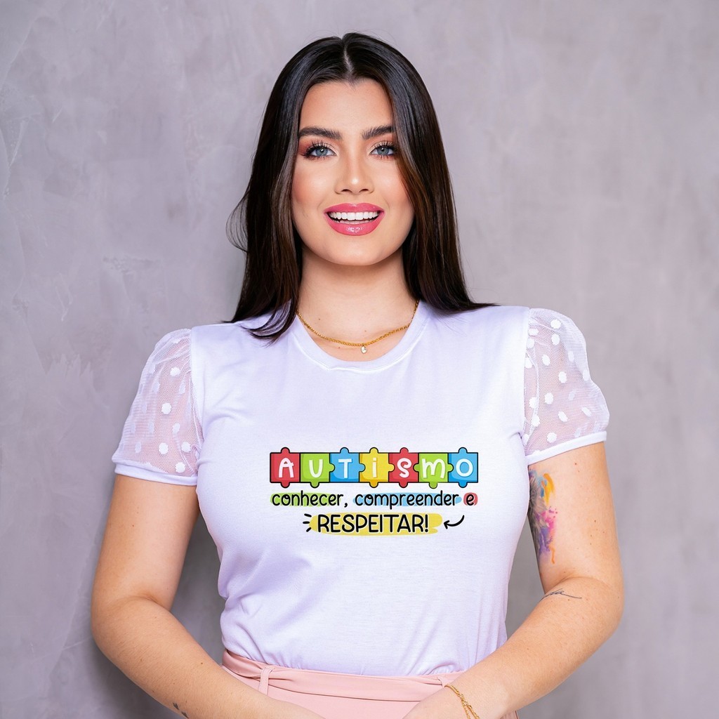 Blusa T-Shirt Manga de Tule: Autismo Coleção 1 em Oferta na Shopee