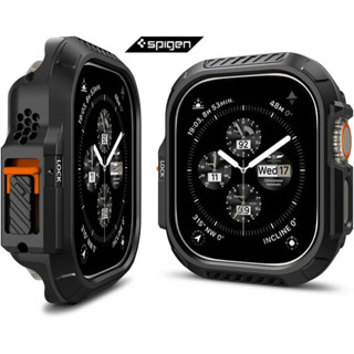 Novo ~ Spigen Estojo Rígido De Encaixe De Trava Para iWatch Ultra 2 49mm 45mm 41mm Protetor Com Sistema De Travamento Seguro PC Proteção Dura Acessórios Série 9/8/7