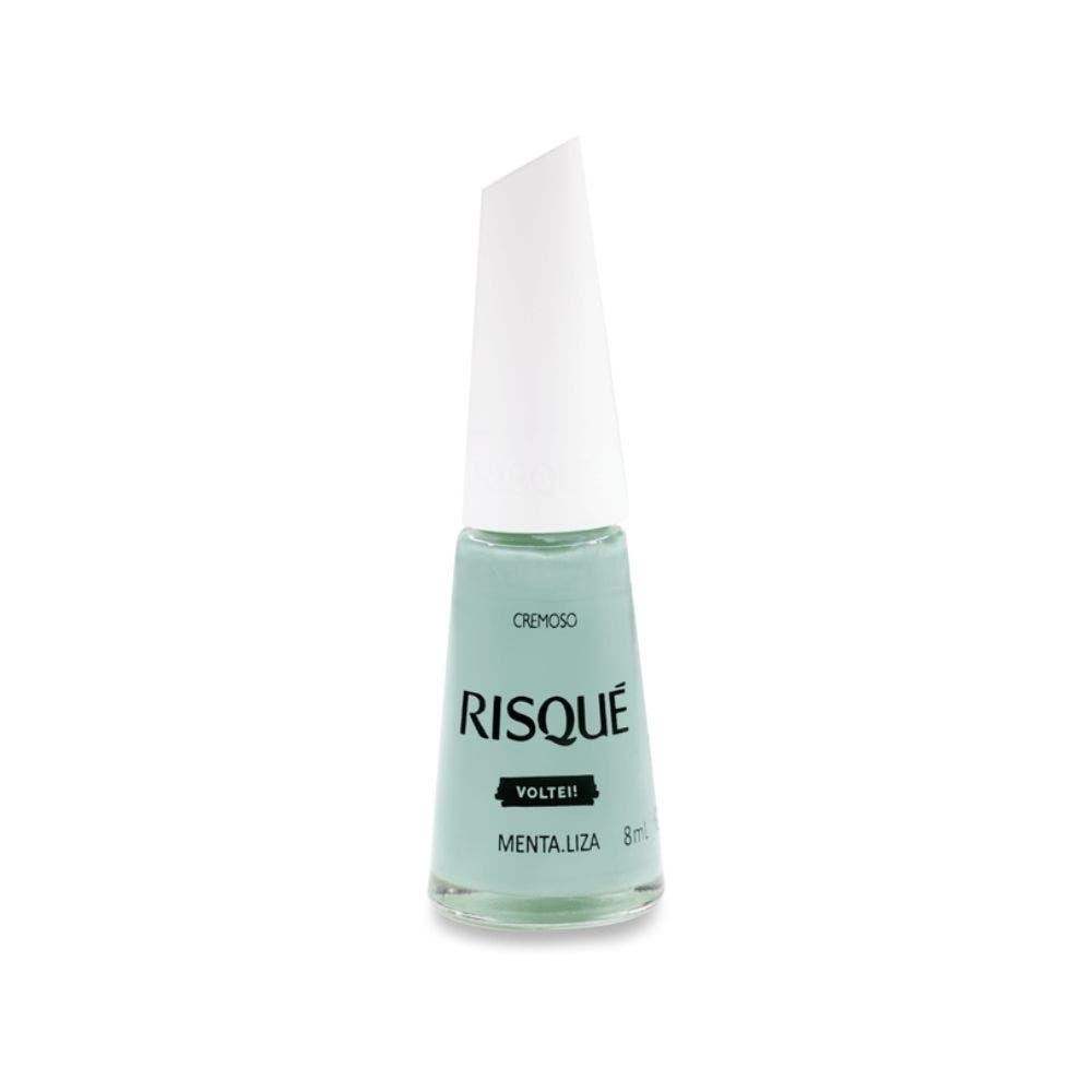 Esmalte Risqué Cremoso Menta.Liza 8ml em Oferta na Shopee