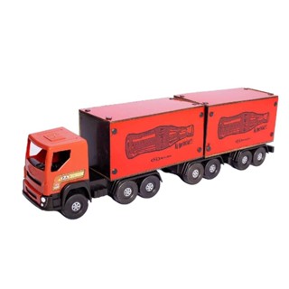 Caminhão Bitrem Baú em Madeira e ABS - 17,5X65cm - Infantil