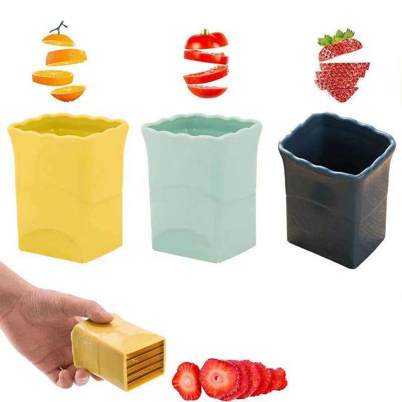 Fazedor de copos de frutas Fatiador de Banana de morango Fazem rapidamente ferramentas de cozinha para legumes e saladas