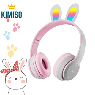 Headphone Coelhinho Coelho Bluetooth com Led RGB sem fio com microfone