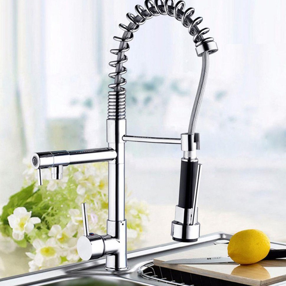 Torneira Cozinha Gourmet Monocomando Com Spray Extensor Torneira Gourmet Flexível Cozinha Pretomesa